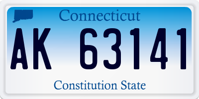 CT license plate AK63141