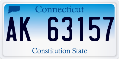 CT license plate AK63157