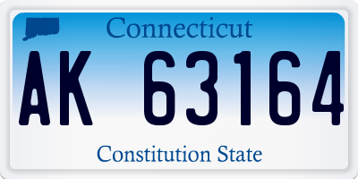 CT license plate AK63164