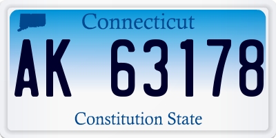 CT license plate AK63178