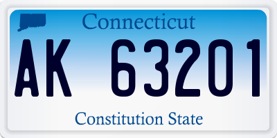 CT license plate AK63201