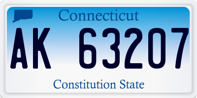 CT license plate AK63207