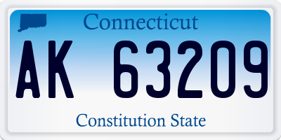 CT license plate AK63209