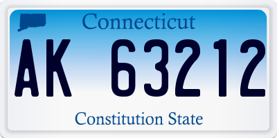 CT license plate AK63212