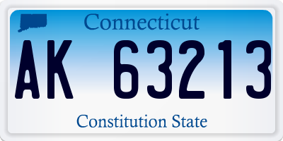 CT license plate AK63213