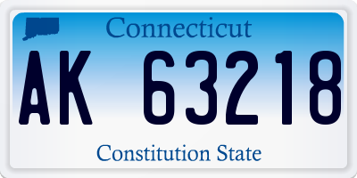 CT license plate AK63218