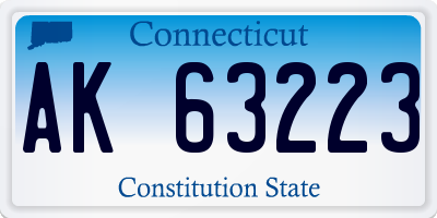 CT license plate AK63223
