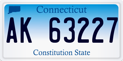 CT license plate AK63227