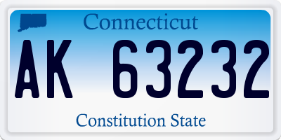 CT license plate AK63232
