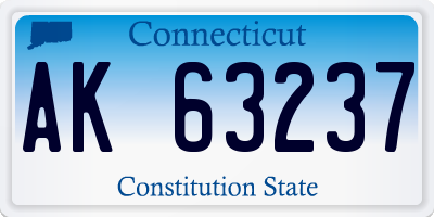 CT license plate AK63237