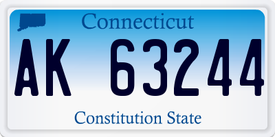 CT license plate AK63244