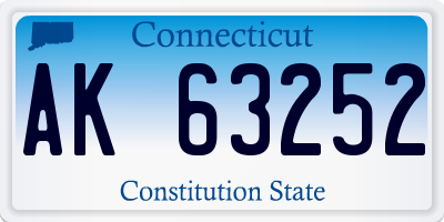 CT license plate AK63252