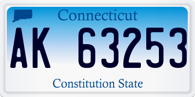 CT license plate AK63253