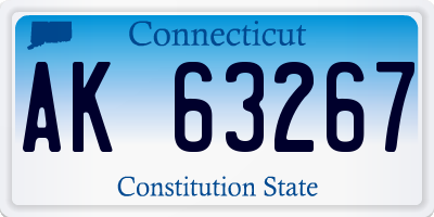 CT license plate AK63267