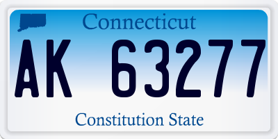 CT license plate AK63277