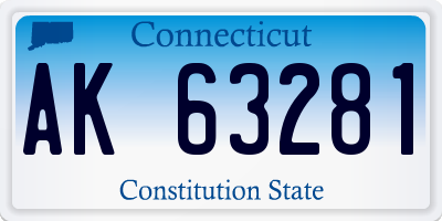 CT license plate AK63281