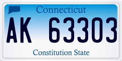 CT license plate AK63303