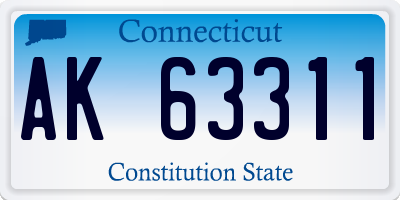 CT license plate AK63311