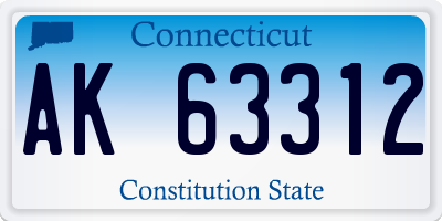CT license plate AK63312