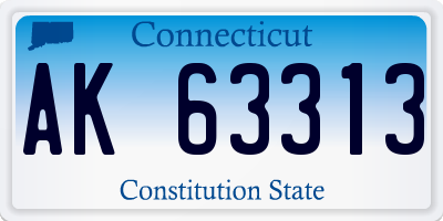CT license plate AK63313