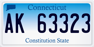 CT license plate AK63323