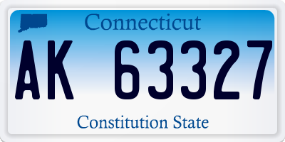 CT license plate AK63327