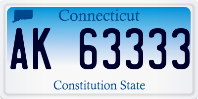 CT license plate AK63333