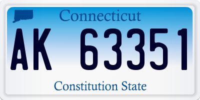 CT license plate AK63351