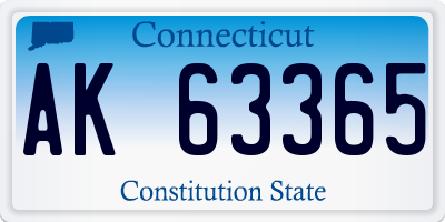 CT license plate AK63365