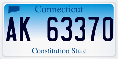 CT license plate AK63370