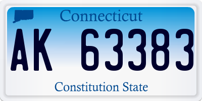 CT license plate AK63383