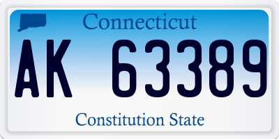 CT license plate AK63389
