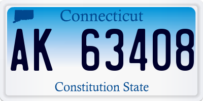 CT license plate AK63408