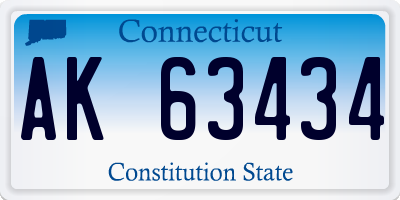CT license plate AK63434