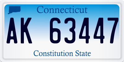 CT license plate AK63447