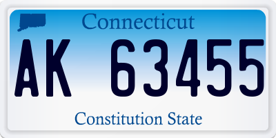 CT license plate AK63455