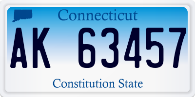 CT license plate AK63457