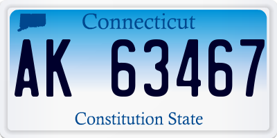 CT license plate AK63467