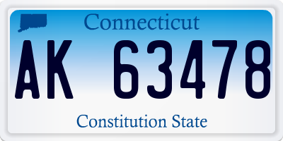 CT license plate AK63478