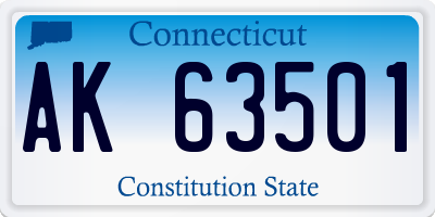 CT license plate AK63501