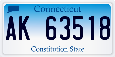 CT license plate AK63518