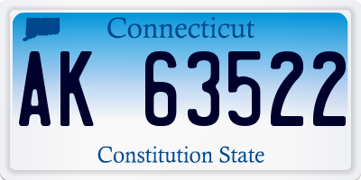 CT license plate AK63522