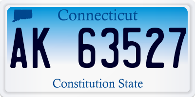 CT license plate AK63527