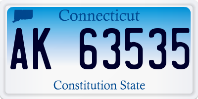 CT license plate AK63535
