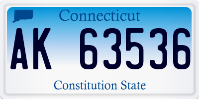CT license plate AK63536