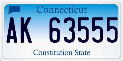 CT license plate AK63555