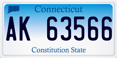 CT license plate AK63566