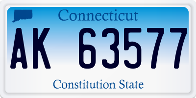 CT license plate AK63577