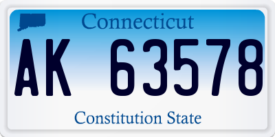 CT license plate AK63578