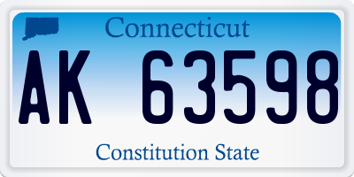CT license plate AK63598